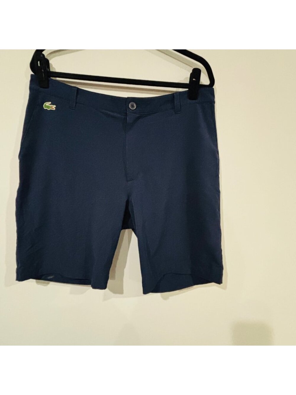 Lacoste Men's Navy Golf Solid Stretch Bermuda Size 36
